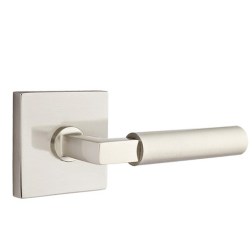 Emtek 5110-BA-US4 Basel Door Lever Passage Set With Square Rosette Satin  Brass