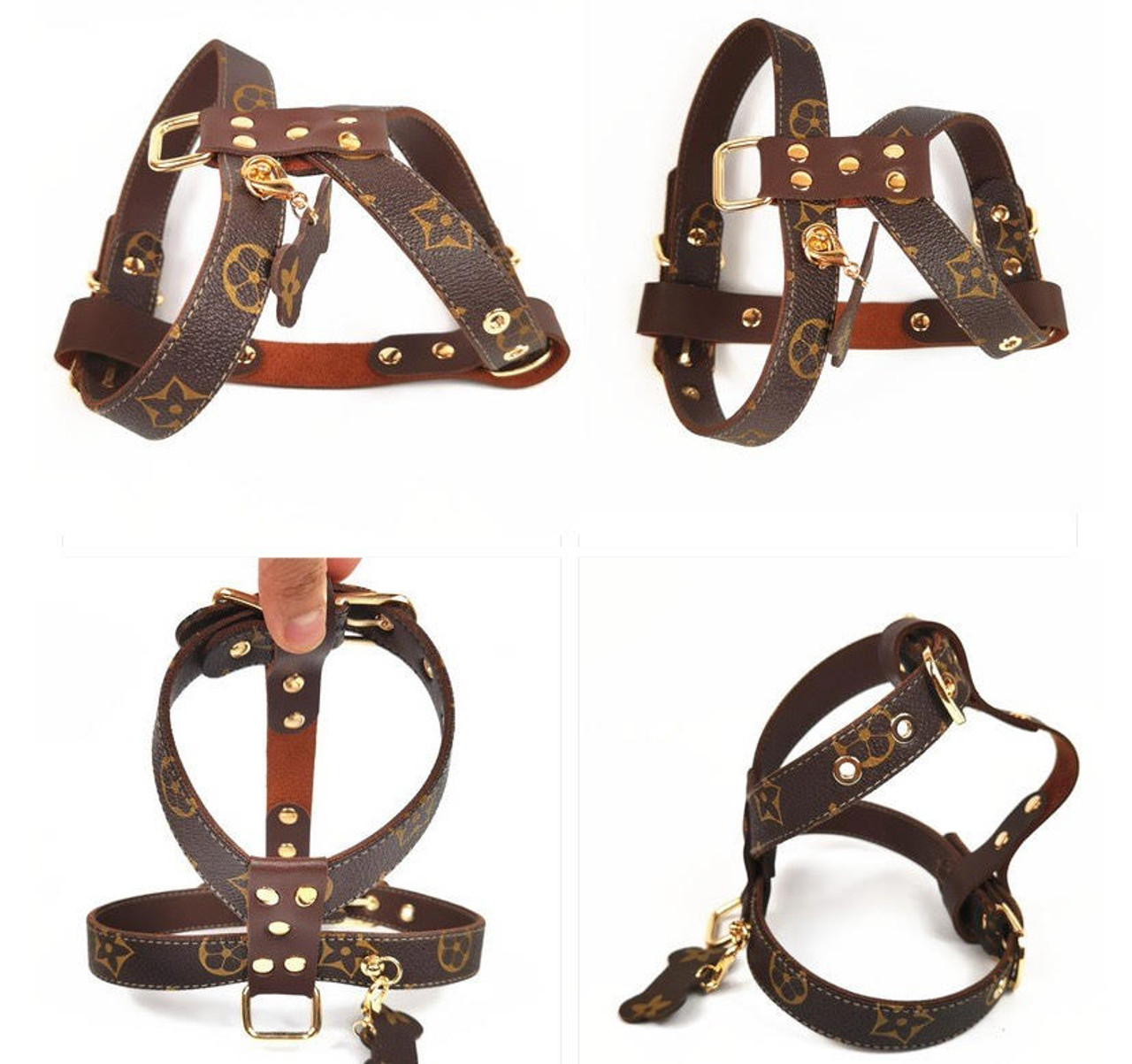 Chewie Vuitton Bow Tie Harness, and Lead – trendwoof