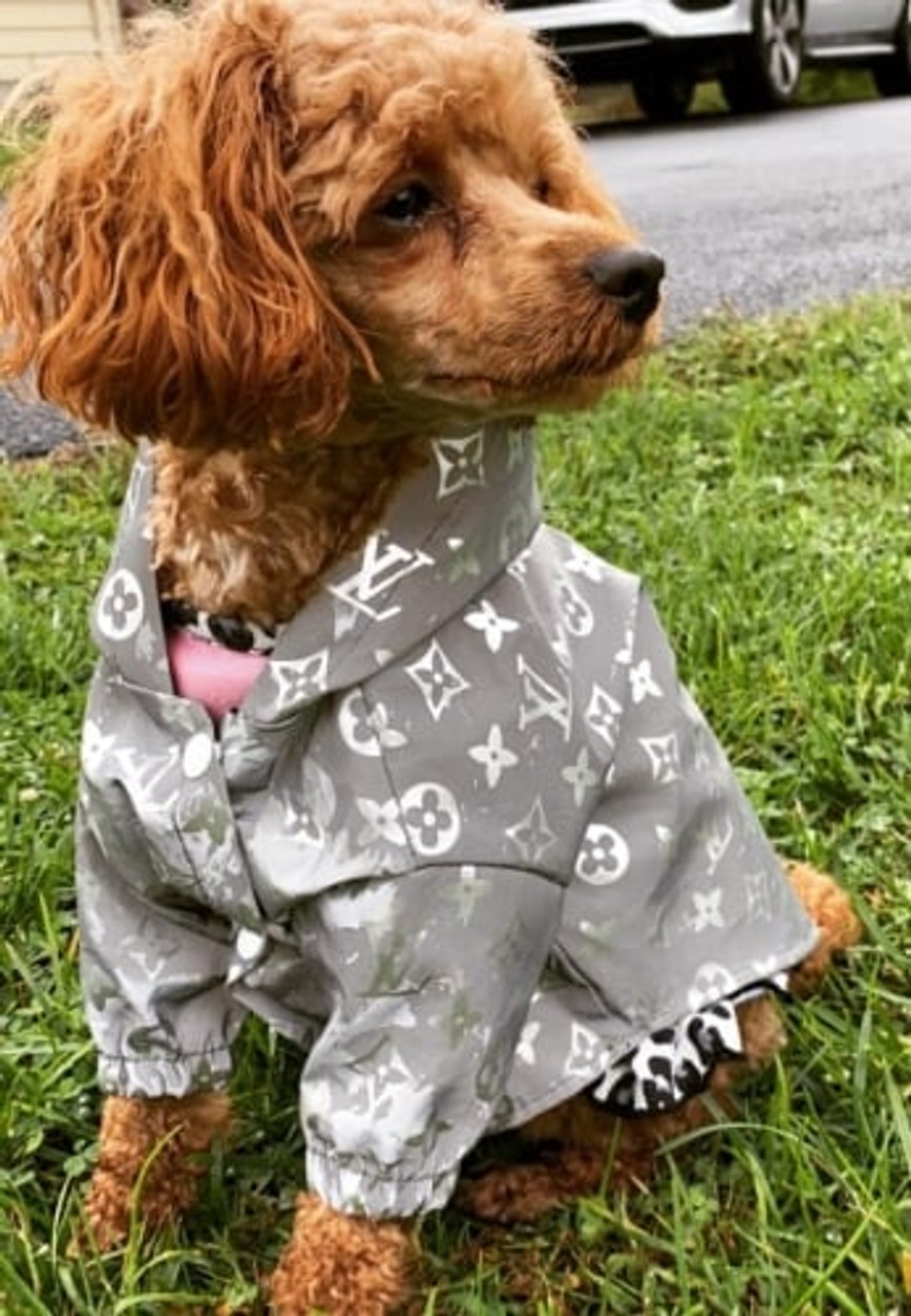 Reflective LV Raincoat With Hood For Dogs