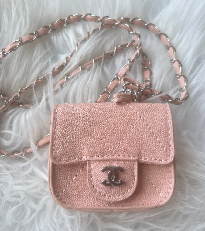 PINK CHEWNEL DOG PURSE BUM BAG