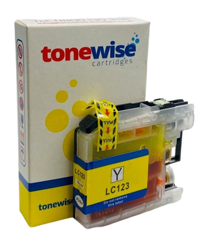 Brother LC123Y Yellow Ink Cartridge Box In Tonewise Cartridges Branding