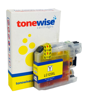 Brother LC125XL High Capacity Yellow Ink Cartridge LC-125XLY Box In Tonewise Cartridges Branding