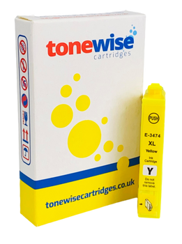 Epson 34XL High Capacity Yellow Ink Cartridge - T3474 Box In Tonewise Cartridges Branding