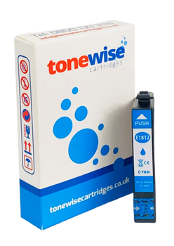 Epson 18XL High Capacity Cyan Ink Cartridge - T181240 Box In Tonewise Cartridges Branding