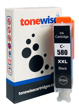 PGI-580PGBKXXL Pigment Black Extra High Capacity Canon Ink Cartridge Box In Tonewise Cartridges Branding