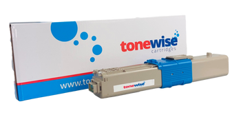 Oki 44469706 Cyan Toner Cartridge Box In Tonewise Cartridges Branding