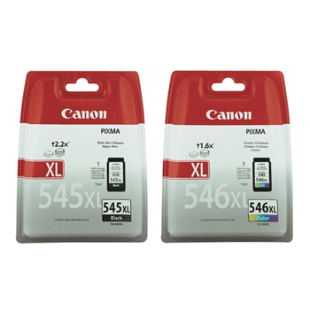 Genuine Original Canon PG545XL & CL546XL High Capacity Black And Tri-Colour Ink Cartridges