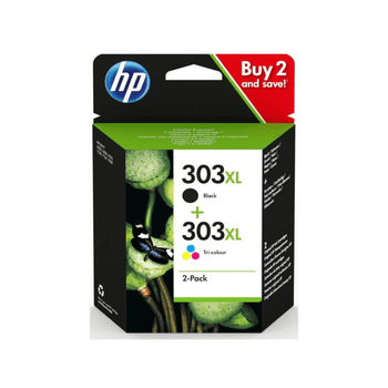 Genuine Original HP 3YN10AE 303XL Value Pack Tri-Colour And Black Ink Cartridges