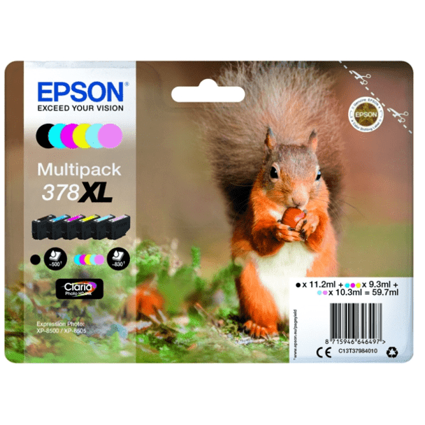 Genuine Original Epson 378XL High Capacity Ink Cartridge Value Pack - T3798