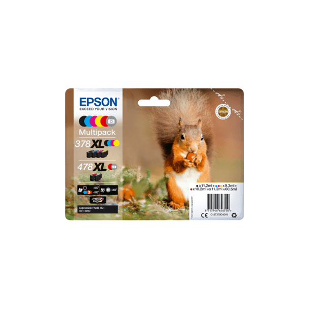 Genuine Original Epson 378XL/478XL High Capacity Ink Cartridges Value Pack - T379D