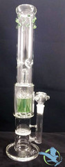 Glass Water Pipe with Honeycomb, Tree, and Dome Percs - 850 grams - 16 Inches - Assorted Colors [K30] (MSRP $65.00)