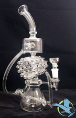 Glass Recycler with Inline Perc - 475 grams - 14 Inches - Assorted Colors [K63] (MSRP $100.00)