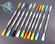 Silicone Tip Stainless Steel Dab and Wax Tool - Assorted Colors - Pack of 10 (MSRP $10.00 each)