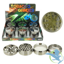 Lightning Wheel Tobacco Grinder - 55mm - 4 Parts - Gunmetal - Display of 6 [GR135-55GM] (MSRP $20.00 Each)
