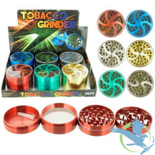 Lightning Wheel Tobacco Grinder - 63mm - 4 Parts - Assorted Colors - Display of 6 [GR135-63] (MSRP $12.00 Each)