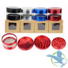 Aluminum Tobacco Grinder - 4 Parts - 102 mm - Black (MSRP $60.00)