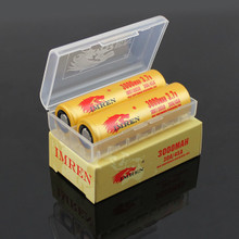 IMREN 18650 3000mAh 30A/45A 2Pack With Battery Case Flat Top Battery Gold Authentic (MSRP 25.00)