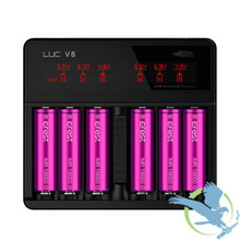 Efest LUC V6 - Six Slot LCD Battery Charger With Car Charger (MSRP $45.00)