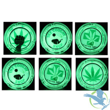 Small Glass Glow In The Dark Ashtray - Display of 6 (MSRP $8.00 Each)