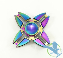 Small Rainbow Quad Blade Fidget Hand Spinner (MSRP $12.00)