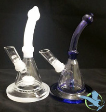 Glass Oil Rig with Shower Head Perc - 300 grams - 8 Inches - Assorted Colors [X1A] (MSRP $35.00)