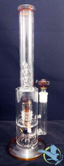 Glass Water Pipe with Fish and Birdcage Dome Perc with Ice Catcher - 925 grams - 16 Inches - Assorted Colors [K170A] (MSRP $70.00)