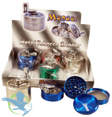 Tobacco/Dry Herb 4 Part grinder 52MM with Crank Display of 6 (MSRP $25.00 Each)