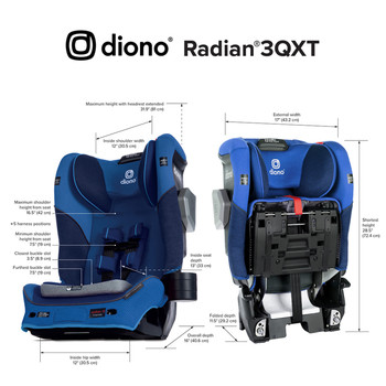 Radian® 3QXT All-in-one convertible car seat dimensions [Blue Sky]