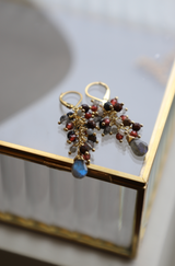 Lucy - Dangly Semi Precious Stone Earrings - Gold Plated