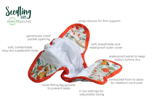 Seedling Baby Mini Fit pocket nappy 2023 Prints