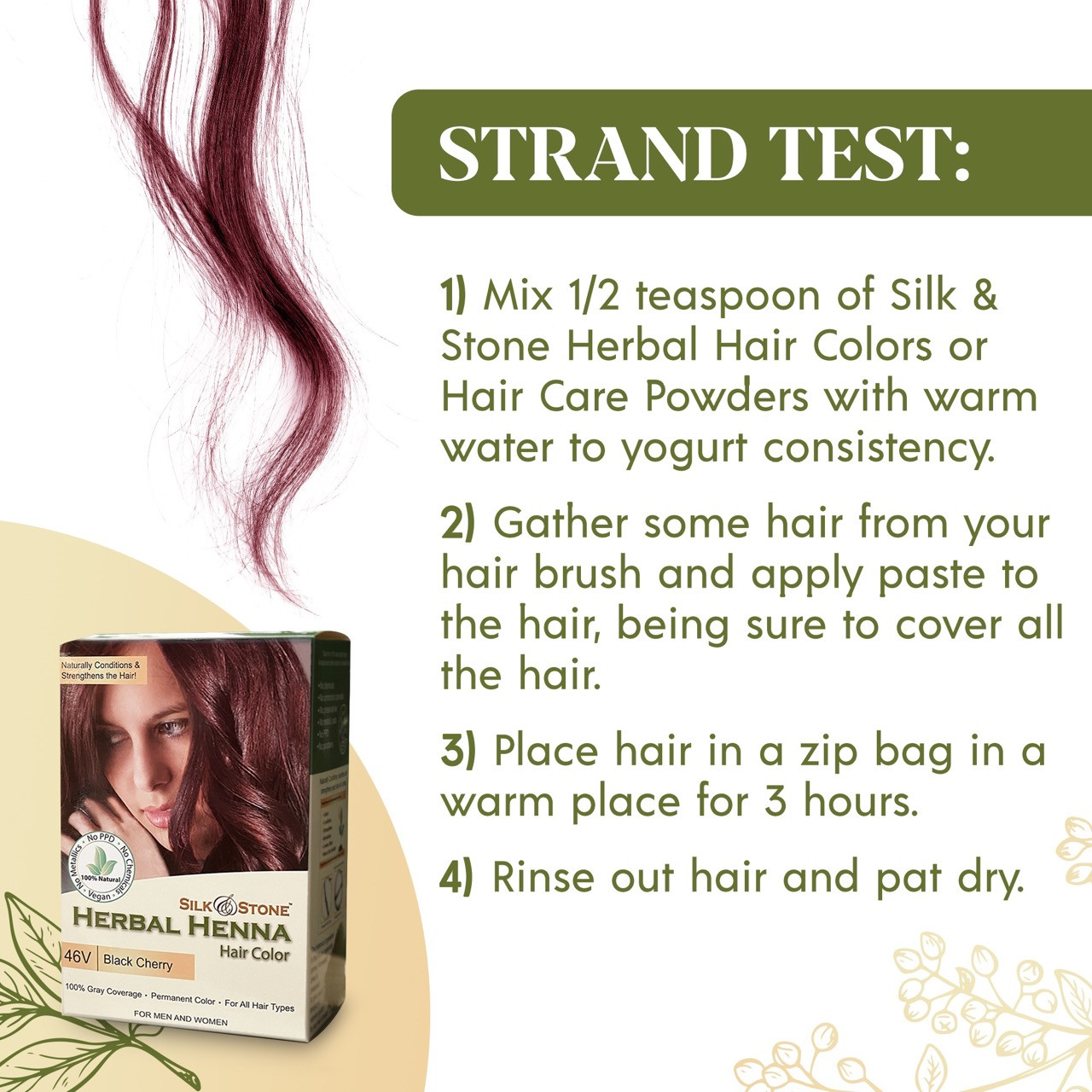 Herbal Henna Hair Color #46V: Black Cherry (Burgundy) Dye