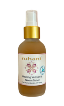 Ruhani Healing Vetiver and Neem Toner for clear and healthy skin.