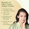 Silk & Stone 100% Natural Indigo (indigofera tinctoria) Powder- Blue to Brownish-Black Hair Dye- Benefits