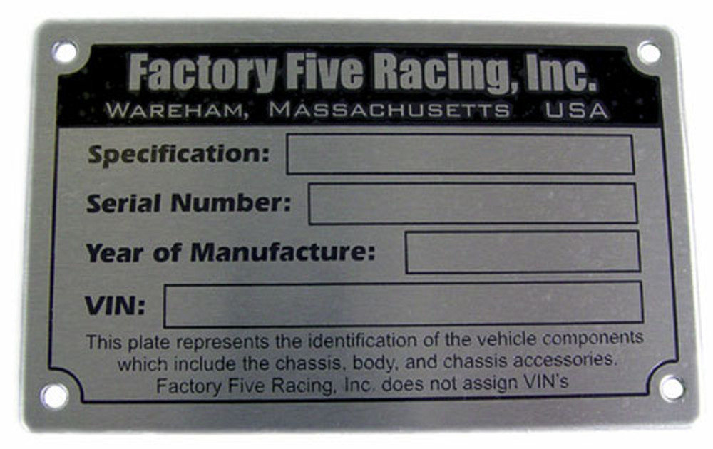 serial number tags for equipment