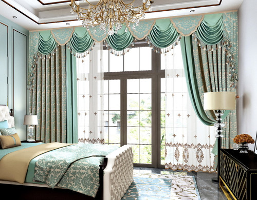 Custom-made Swag Valance and Panels Set - HIDDEN LAGOON  Custom-made Swag Valance and Panels Set - HIDDEN LAGOON