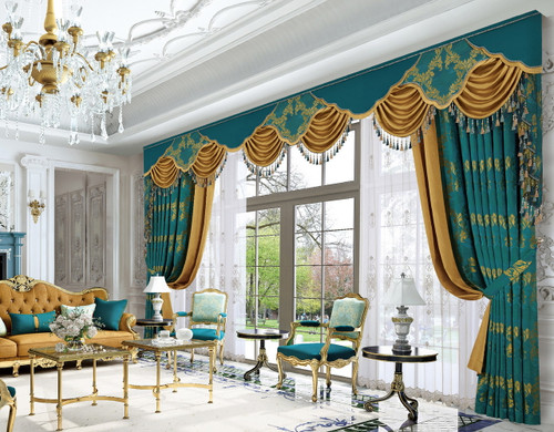 Custom-made Swag Valance and Panels Set - GOLDEN IMPERIAL