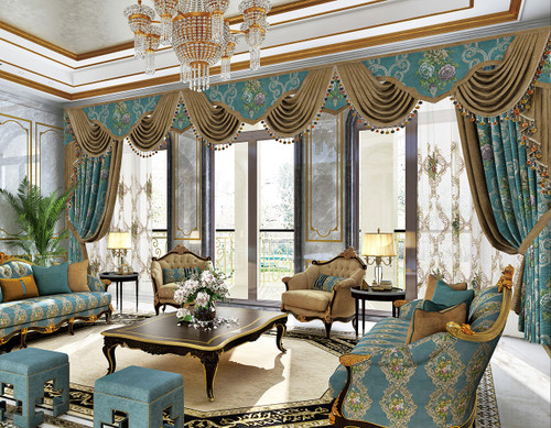 Custom-made Swag Valance and Panels Set - GRAND PALACE Custom-made Swag Valance and Panels Set - GRAND PALACE