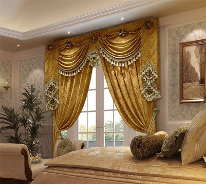 Custom-made Swag Valance and Panels Set - THE HAMPTONS 