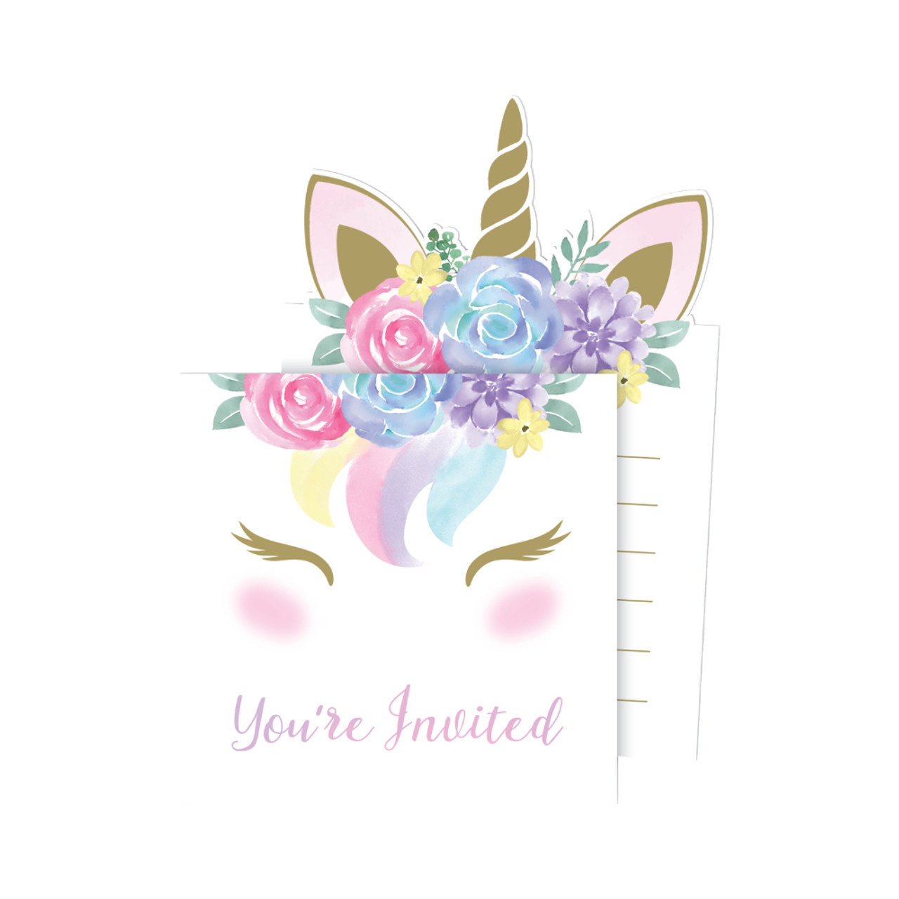 unicorn baby pop up invitations 8pcs pack up themed invitations