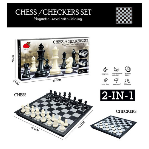 Large 2-in-1 Magnetic Chess / Checkers Board Game Singapore
