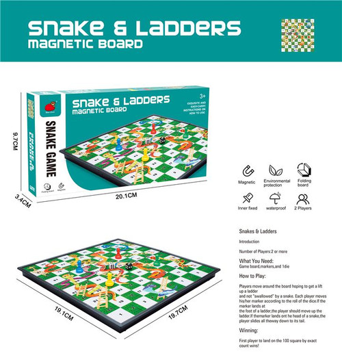 Medium Magnetic Snakes & Ladders Board Game