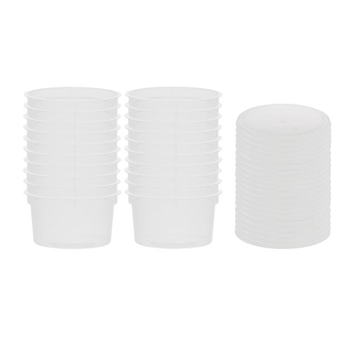 Disposable 120ml Round Plastic Food Container with Lid 20 Set/Pack