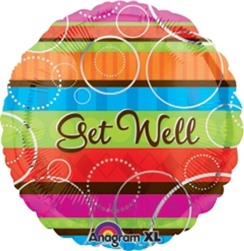 18" Get Well Colorful Balloon