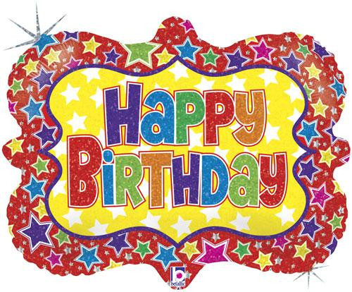 30" Ornate Frame Birthday Super Shape Balloon