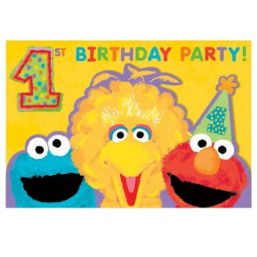 Sesame Street 1st Birthday Invitations 20pcs Pack Mtrade Pte Ltd