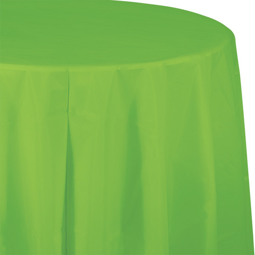 Lime Green 82" Round Plastic Tablecover