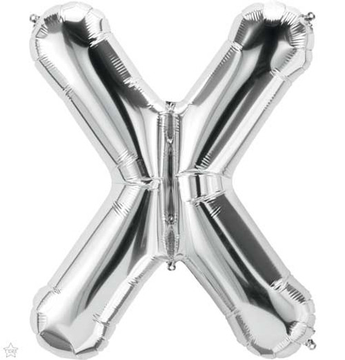 Northstar 14" Letter X Silver Uninflated Mini Shape Balloon