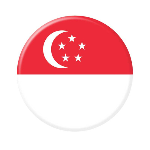 2.25 Inch Singapore Flag Button Badge