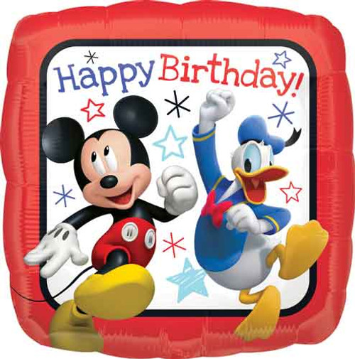 17" Mickey Roadster Birthday Square Balloon