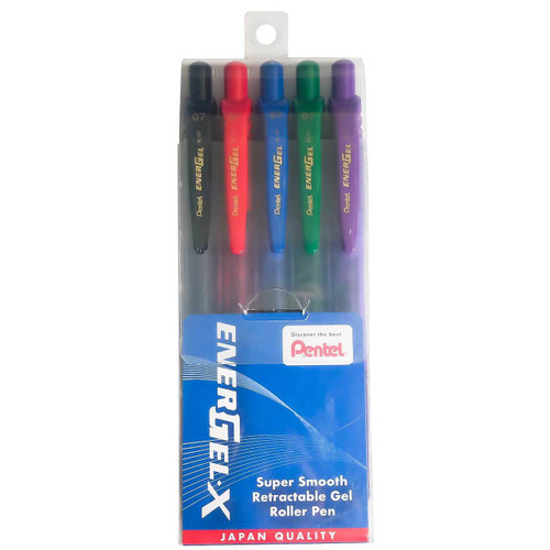 Pentel Energel-X Gel Roller Pen 0.7mm (5 ColorSet BL107-AV)